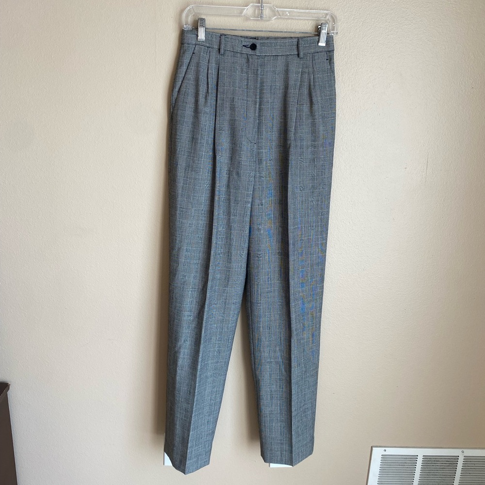 Pendleton 100% Virgin Wool Gray Plaid Trousers - image 1